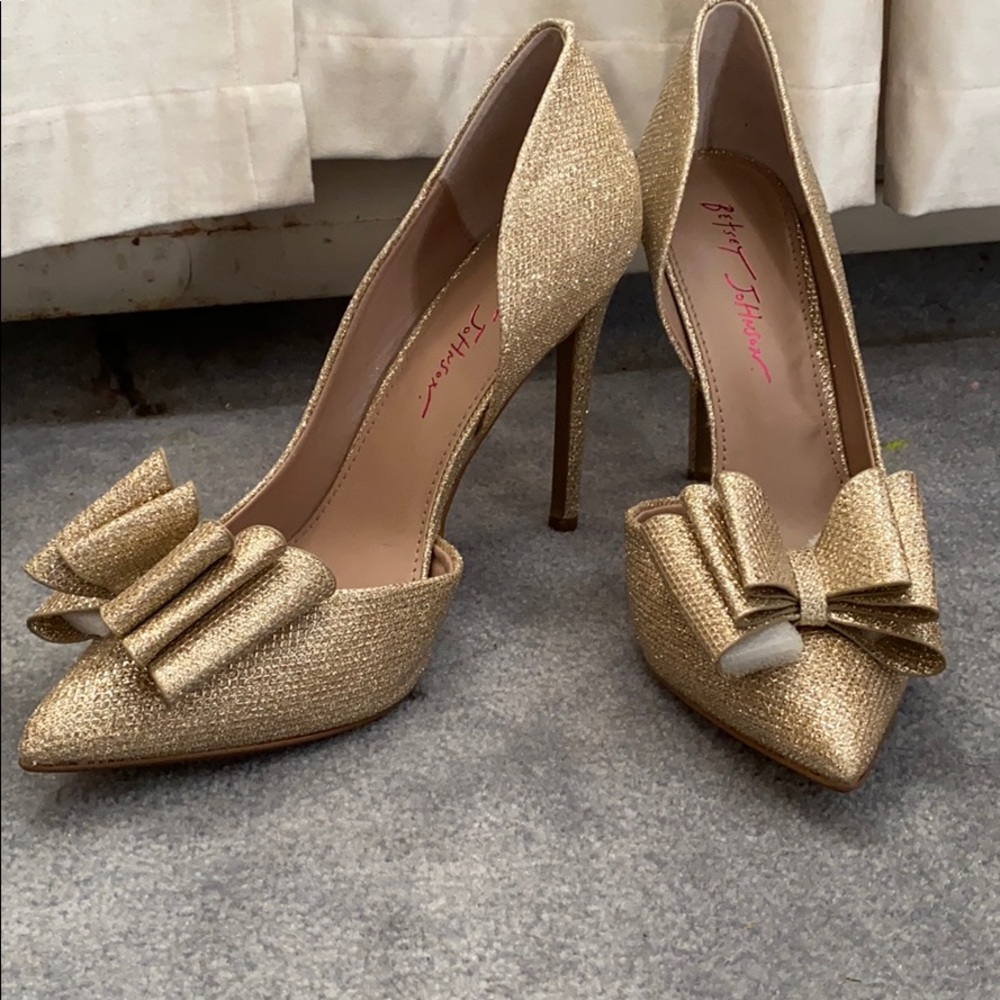 Betsey Johnson Gold Event Heels